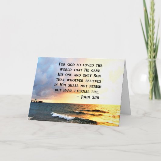 INSPIRERENDE JOHN 3:16 OCEAN FOTOONTWERP KAART (Voorkant)
