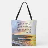 INSPIRERENDE JOHN 3:16 OCEAN FOTOONTWERP TOTE BAG (Achterkant)