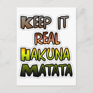 Inspirerende "Keep It Real Hakuna Matata" Kunst Briefkaart