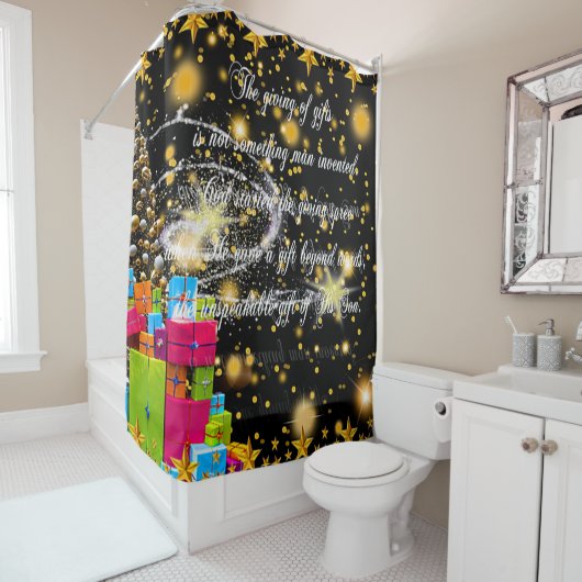 Inspirerende Kerstbadkamer gordijn (In situ)