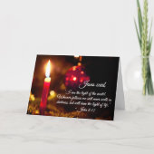 Inspirerende kerstbijbeltekst, Johannes 8:12 Feestdagen Kaart (Voorkant)