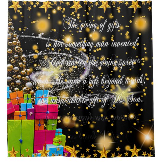 Inspirerende kerstdouchegordijn douchegordijn (Voorkant)