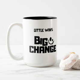 Inspirerende Kleine Overwinningen Grote Veranderin Tweekleurige Koffiemok
