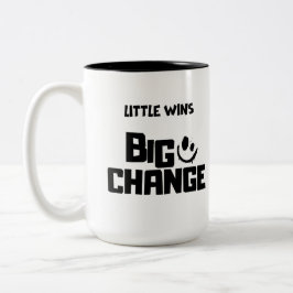 Inspirerende Kleine Overwinningen Grote Veranderin Tweekleurige Koffiemok