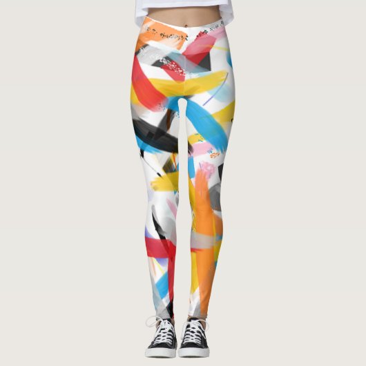 Inspirerende kleurspatten leggings (Voorkant)