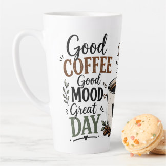 Inspirerende koffiequote Zwarte handgreep keramiek Latte Mok