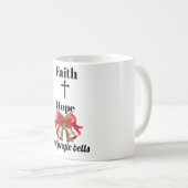 Inspirerende kruis- en belletjesmok koffiemok (Voorkant rechts)