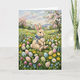 Inspirerende lente Paaseieren en konijn Feestdagen Kaart