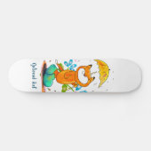 Inspirerende lentevos met paraplu persoonlijk skateboard (Horizontaal)