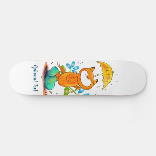 Inspirerende lentevos met paraplu persoonlijk skateboard (Horizontaal)