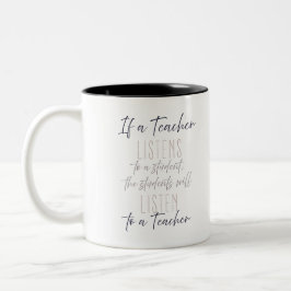 Inspirerende lerarenquote, Geweldige leraren luist Tweekleurige Koffiemok