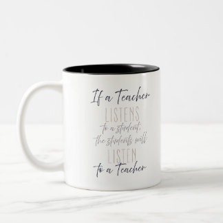 Inspirerende lerarenquote, Geweldige leraren luist Tweekleurige Koffiemok