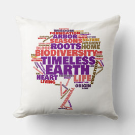 Inspirerende levensboom tag cloud kussen