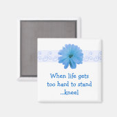 Inspirerende levensquote met bloem magneet (Voorkant / Achterkant)