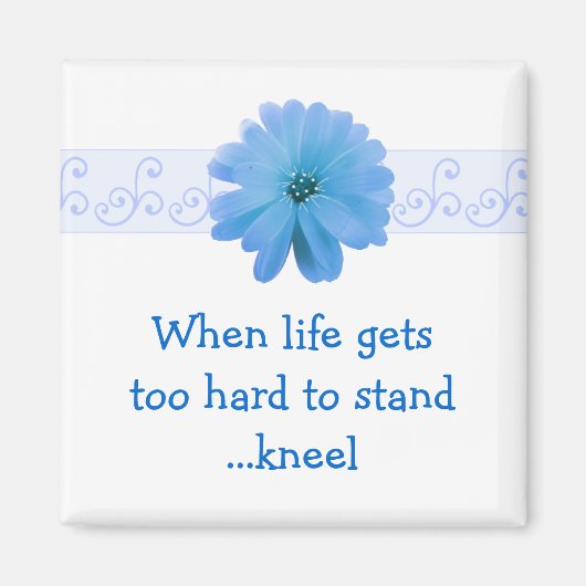 Inspirerende levensquote met bloem magneet (Voorkant)