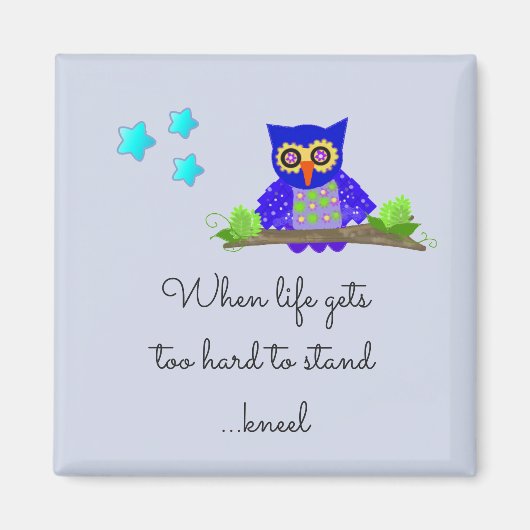 Inspirerende levensquote met uil magneet (Voorkant)