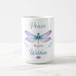 Inspirerende Libel/Vrede Begint Binnen Koffiemok