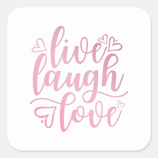 Inspirerende Live Liefde Lach Quote | Sticker Seal (Voorkant)