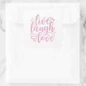 Inspirerende Live Liefde Lach Quote | Sticker Seal (Tas)