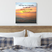 INSPIRERENDE MATTHEÜS 19:26 ZONSOPGANG DESIGN CANVAS AFDRUK (Insitu (Slaapkamer))