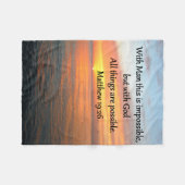 INSPIRERENDE MATTHEÜS 19:26 ZONSOPGANG DESIGN FLEECE DEKEN (Voorkant (Horizontaal))