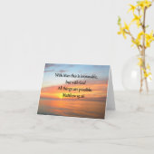 INSPIRERENDE MATTHEÜS 19:26 ZONSOPGANG DESIGN KAART (Gele Bloem)