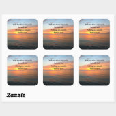 INSPIRERENDE MATTHEÜS 19:26 ZONSOPGANG DESIGN VIERKANTE STICKER (Vel)