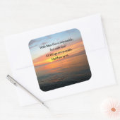 INSPIRERENDE MATTHEÜS 19:26 ZONSOPGANG DESIGN VIERKANTE STICKER (Envelop)