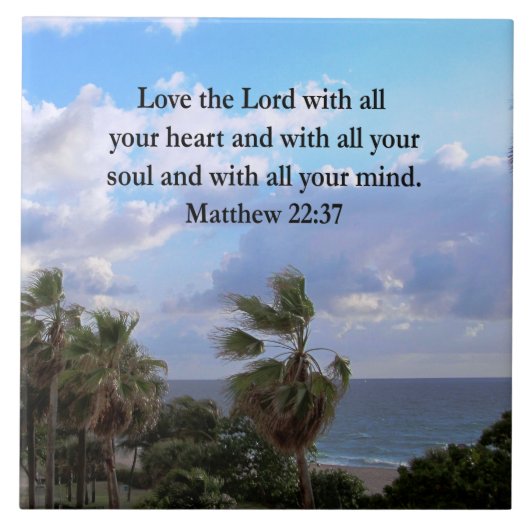 INSPIRERENDE MATTHEÜS 22:37 GESCHRIFTEN VERS TEGELTJE (Voorkant)