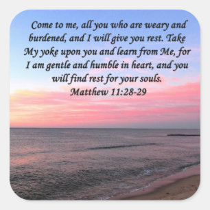 INSPIRERENDE MATTHEW 28 OCEAN FOTO ONTWERP VIERKANTE STICKER