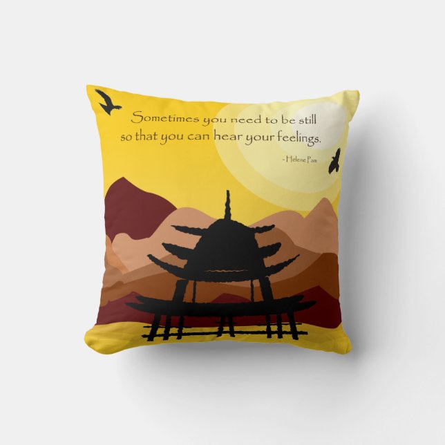 Inspirerende Mindful Quote Worpkussen Kussen (Voorkant)
