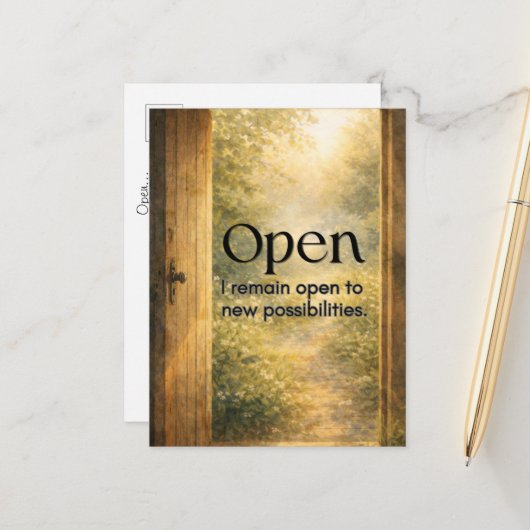 Inspirerende mindset kunst ansichtkaart briefkaart (Voorkant / Achterkant in situ)