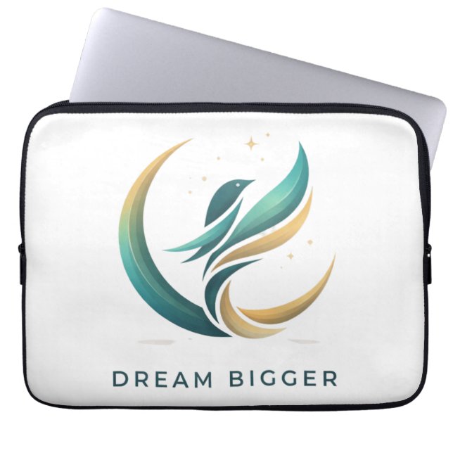 Inspirerende Minimaal Kunst Logo Laptop Sleeve (Voorkant)