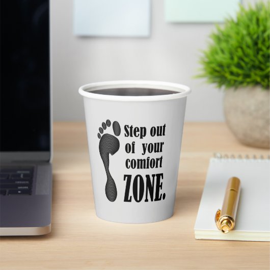 Inspirerende Moderne Zwart & Grijs Document kop Papieren Bekers (Insitu)