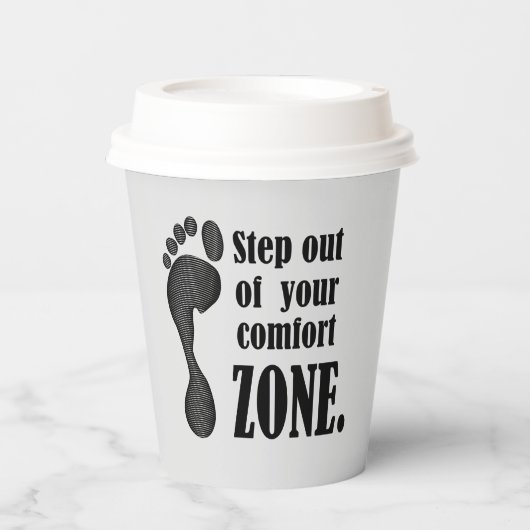 Inspirerende Moderne Zwart & Grijs Document kop Papieren Bekers (Voorkant)