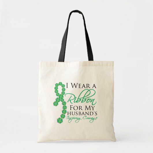 Inspirerende moed van de echtgenoot - leverkanker tote bag (Voorkant)