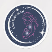 Inspirerende Moeder en Ongeboren Baby Silhouet Labels (Design 1)