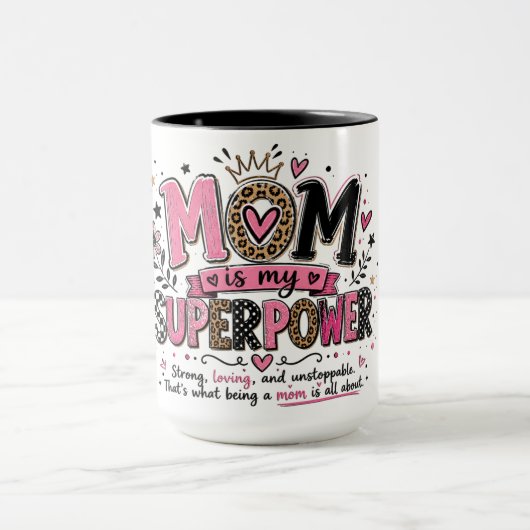 Inspirerende Moeder Superkracht Mok (Midden)