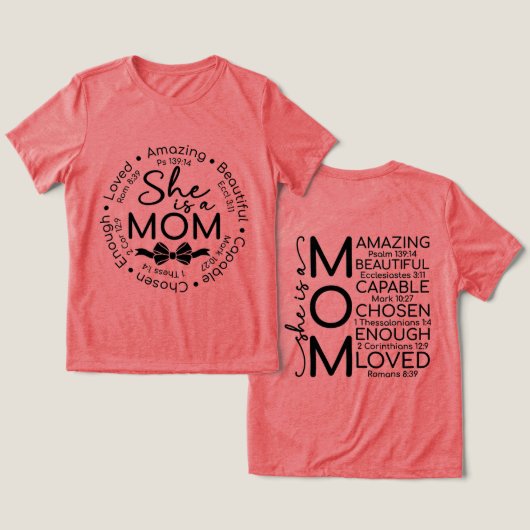 Inspirerende moeder Tri-Blend shirt (Ontwerp Voorkant & Achterkant)