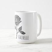 Inspirerende Moeder Typography Bloem Ontwerp Koffiemok (Voorkant rechts)
