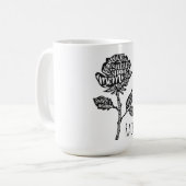 Inspirerende Moeder Typography Bloem Ontwerp Koffiemok (Voorkant links)