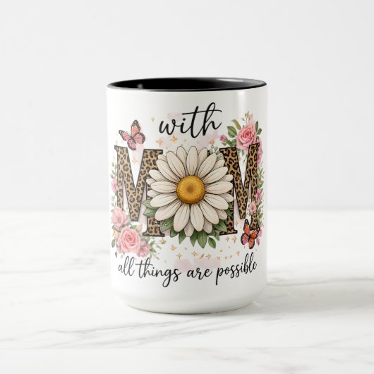 Inspirerende Moeder Vlinder/Zonnebloem Mok (Midden)
