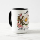 Inspirerende Moeder Vlinder/Zonnebloem Mok (Voorkant links)