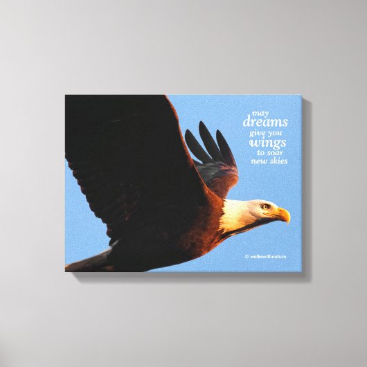 Inspirerende "Mogen dromen je vleugels geven ..." Canvas Afdruk (Voorkant)