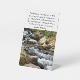 Inspirerende Motivatie Quote Waterval Forest Reclamebord Met Voetstuk