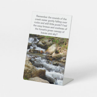 Inspirerende Motivatie Quote Waterval Forest Reclamebord Met Voetstuk