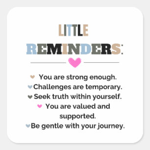 Inspirerende Motiverende Cadeaus Kleine Herinnerin Vierkante Sticker
