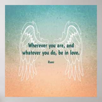 Inspirerende Motiverende Rumi Citaat Engelenvleuge Poster