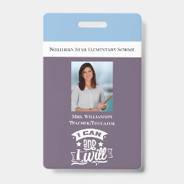 Inspirerende Motiverende School Leraren ID Foto Badge