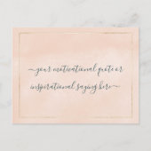 Inspirerende Motiverende Spreuk DIY Script Roze Briefkaart (Voorkant)
